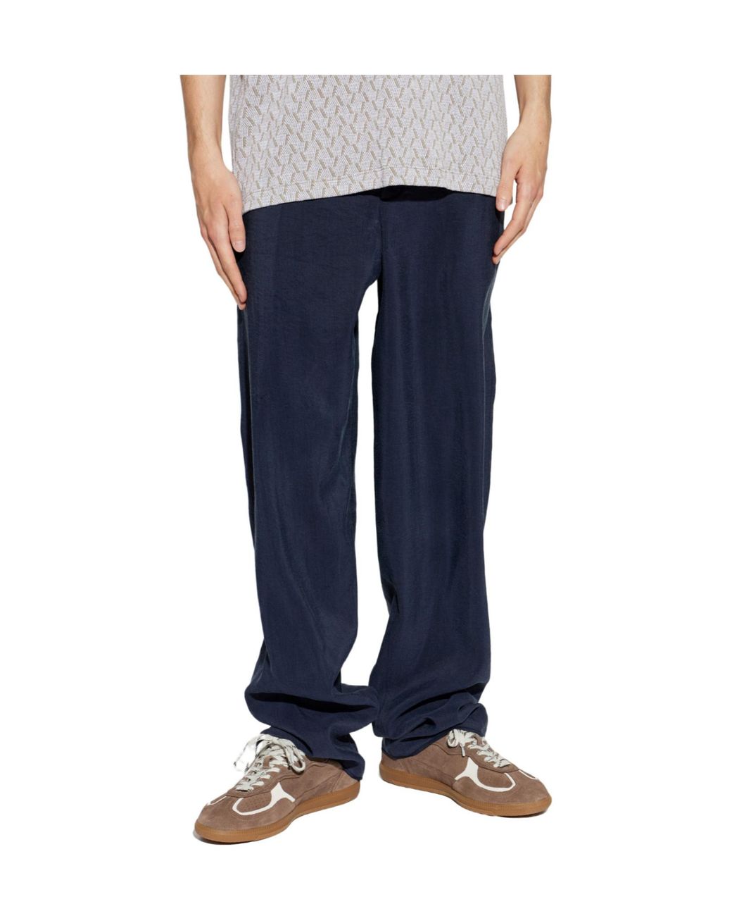 Giorgio Armani Blue Loose Fit Trousers for men
