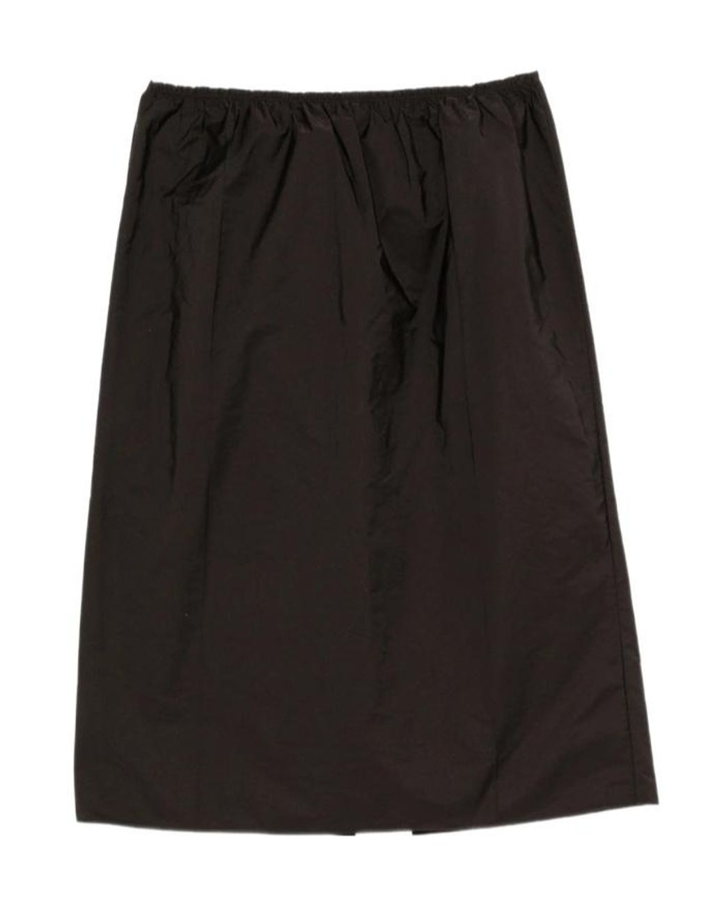 Carven Black Elastic Waist Midi Skirt