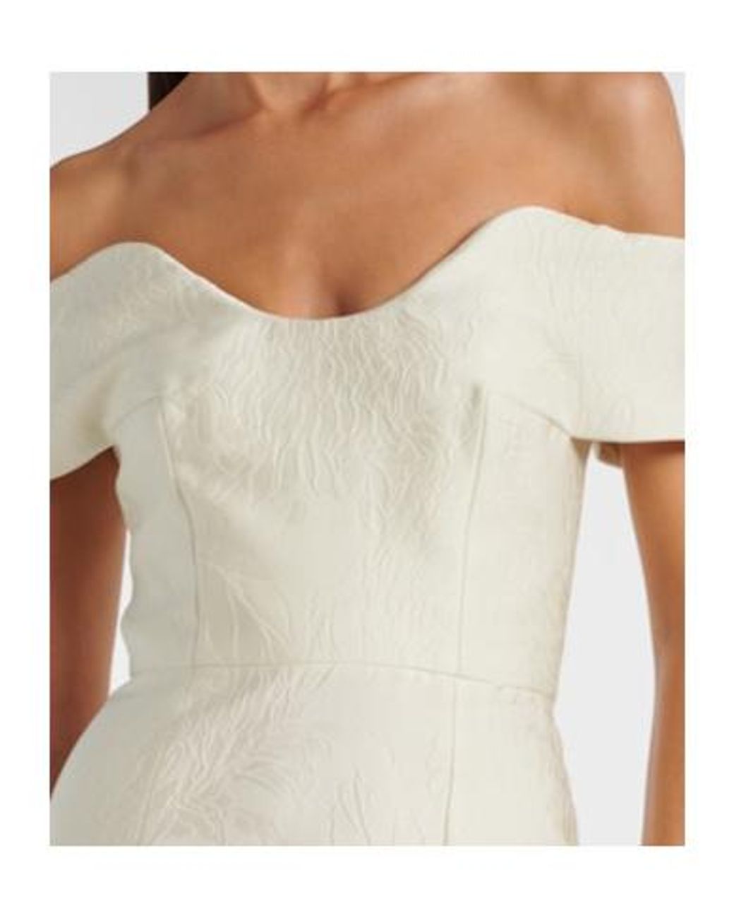 Emilia Wickstead White Aislinn Floral Pencil Cloque Gown