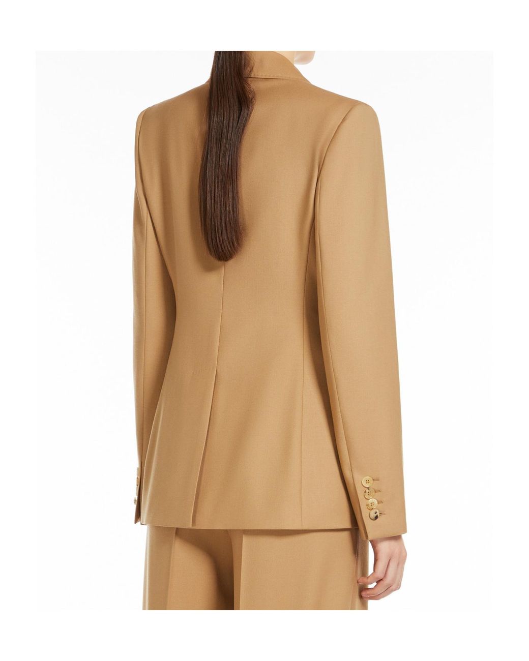 Max Mara Natural Sanna Double-Breasted Long-Sleeved Jacket
