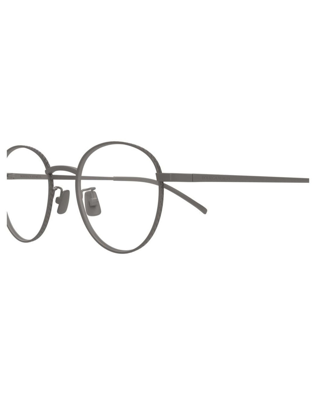 Bottega Veneta White Eyewear Oval Frame Glasses for men