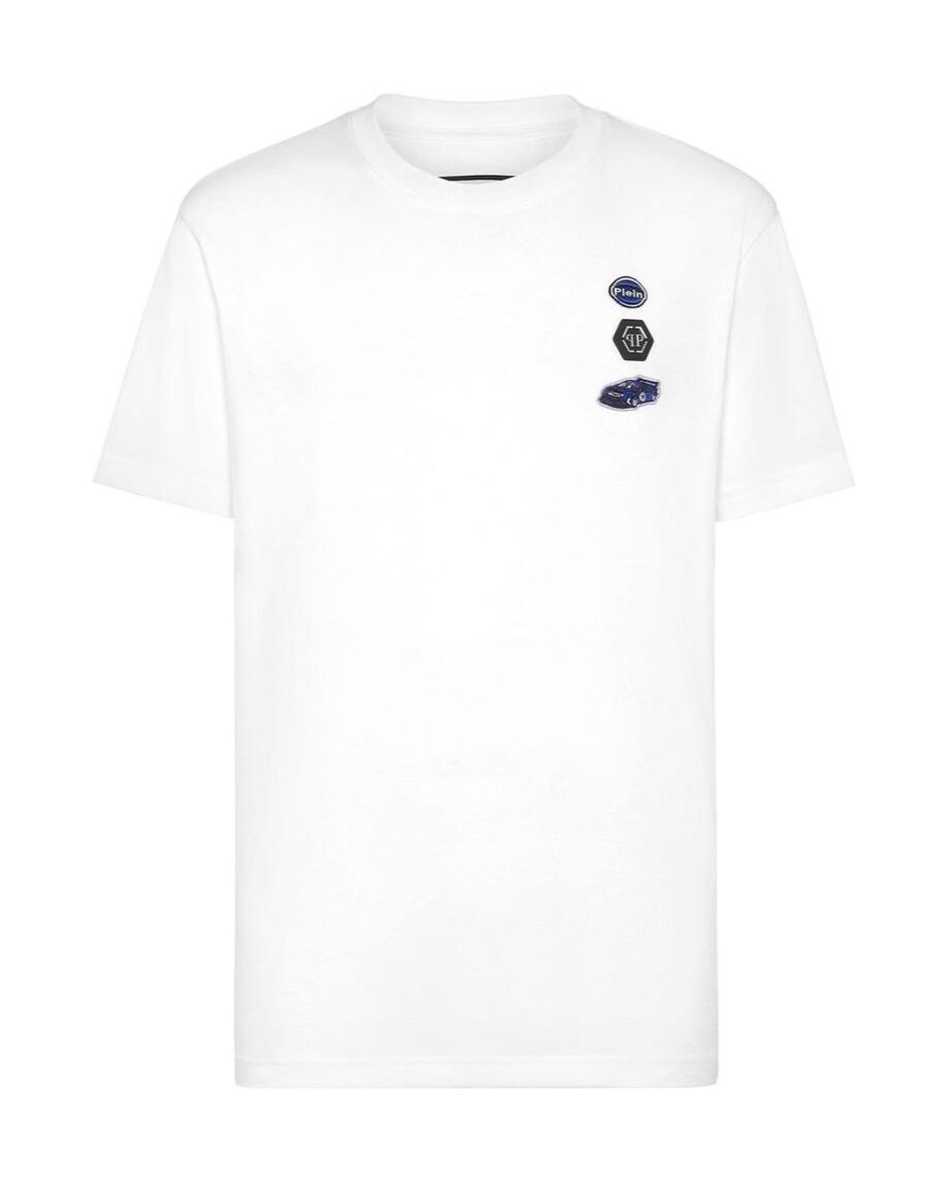 Philipp Plein White Crewneck Ss Cars Racing Jersey T-Shirt for men