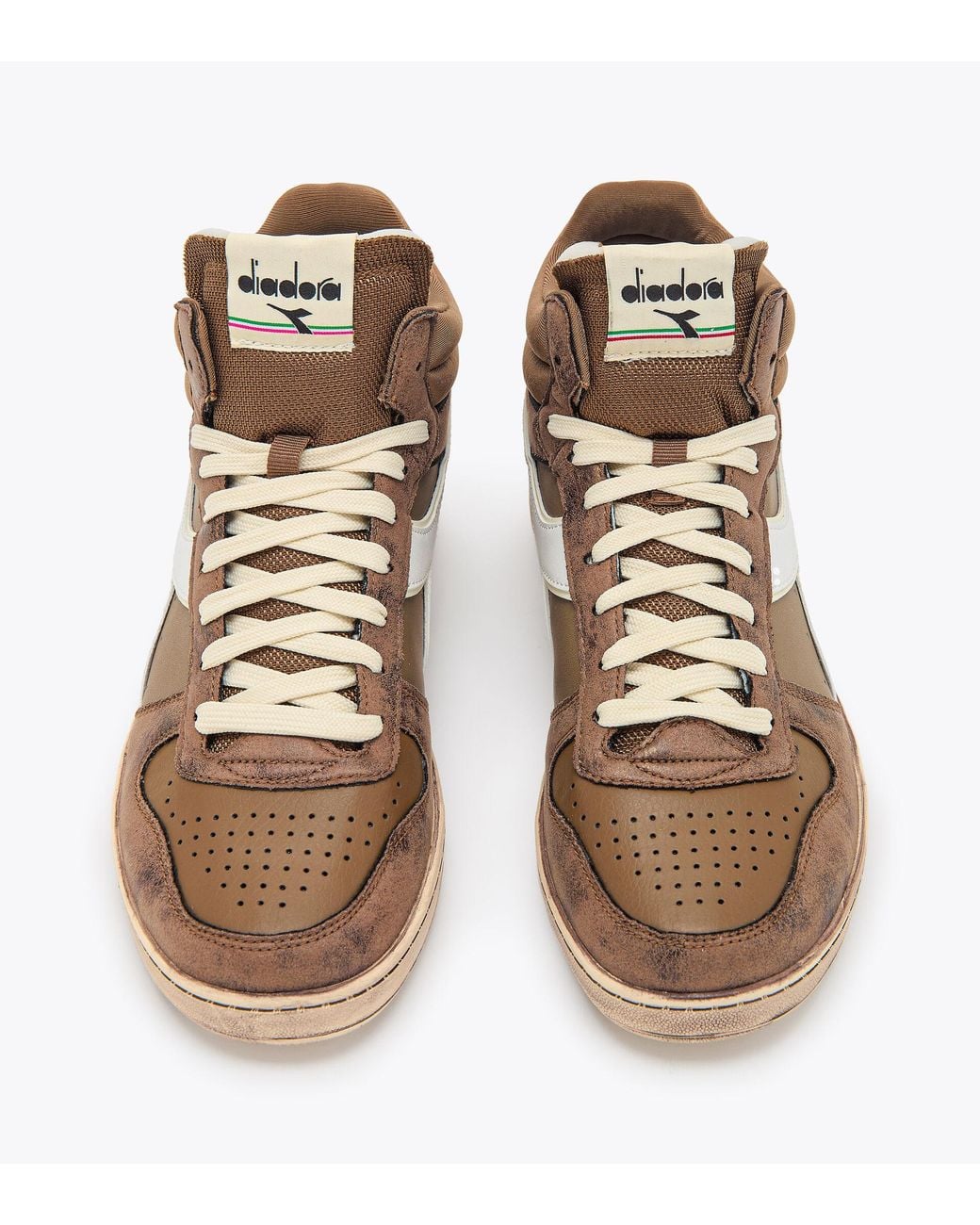 Diadora Brown Logo High-Top Board Shoes for men