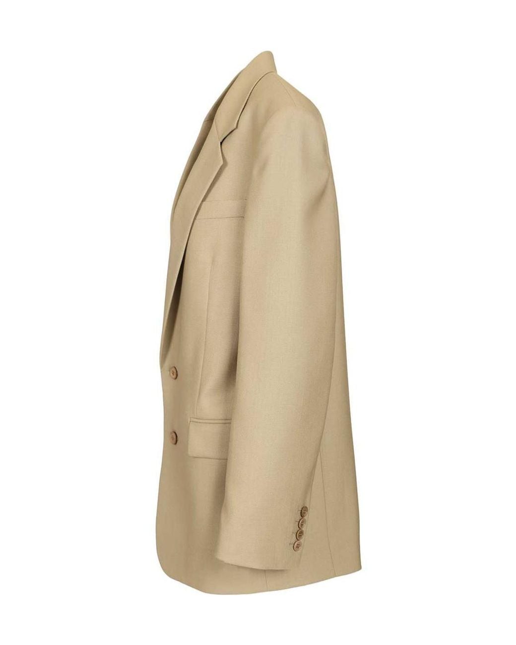 Saint Laurent Natural Single-Breasted Long-Sleeved Jacket