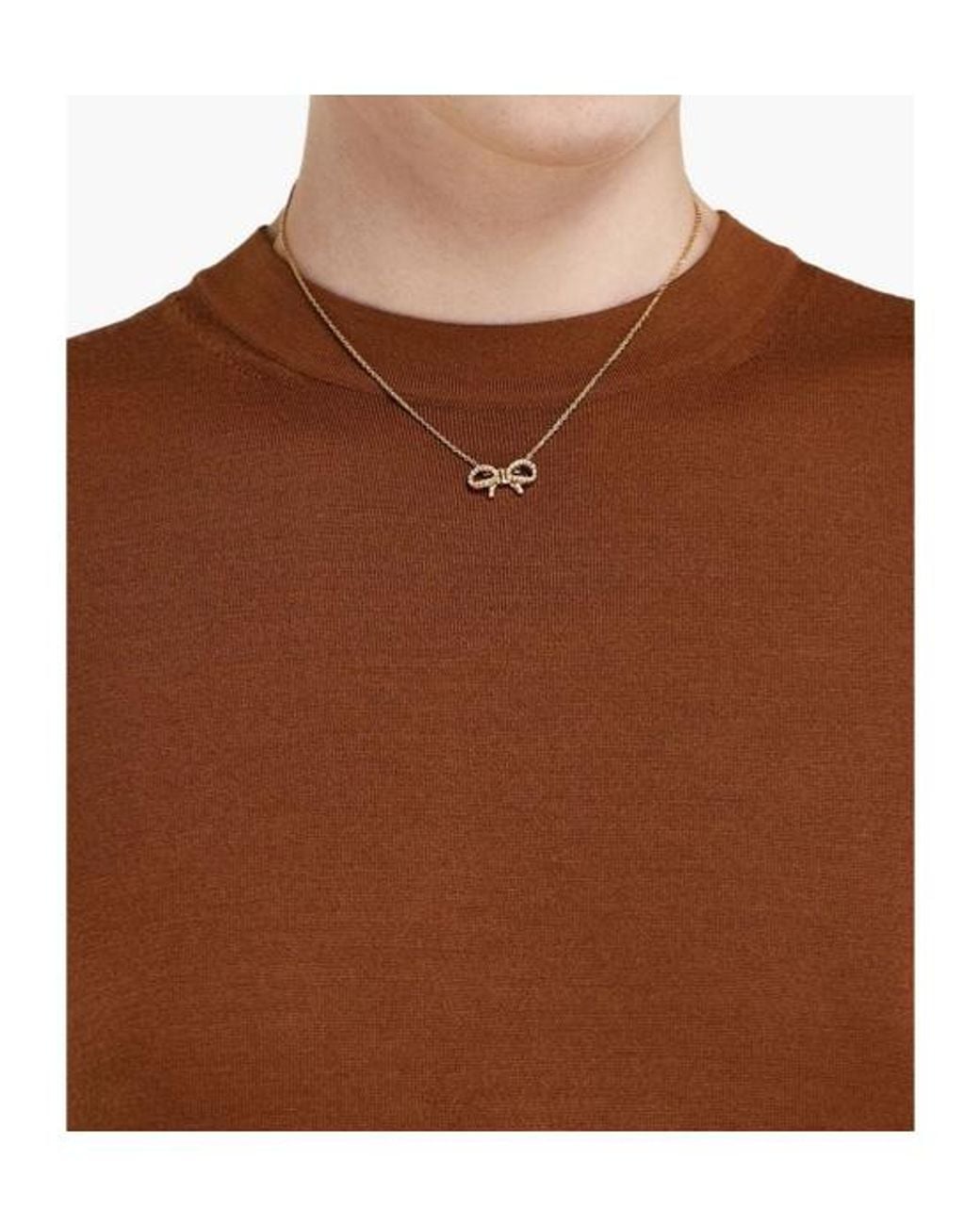 Ferragamo White Vara Bow Pendant Necklace