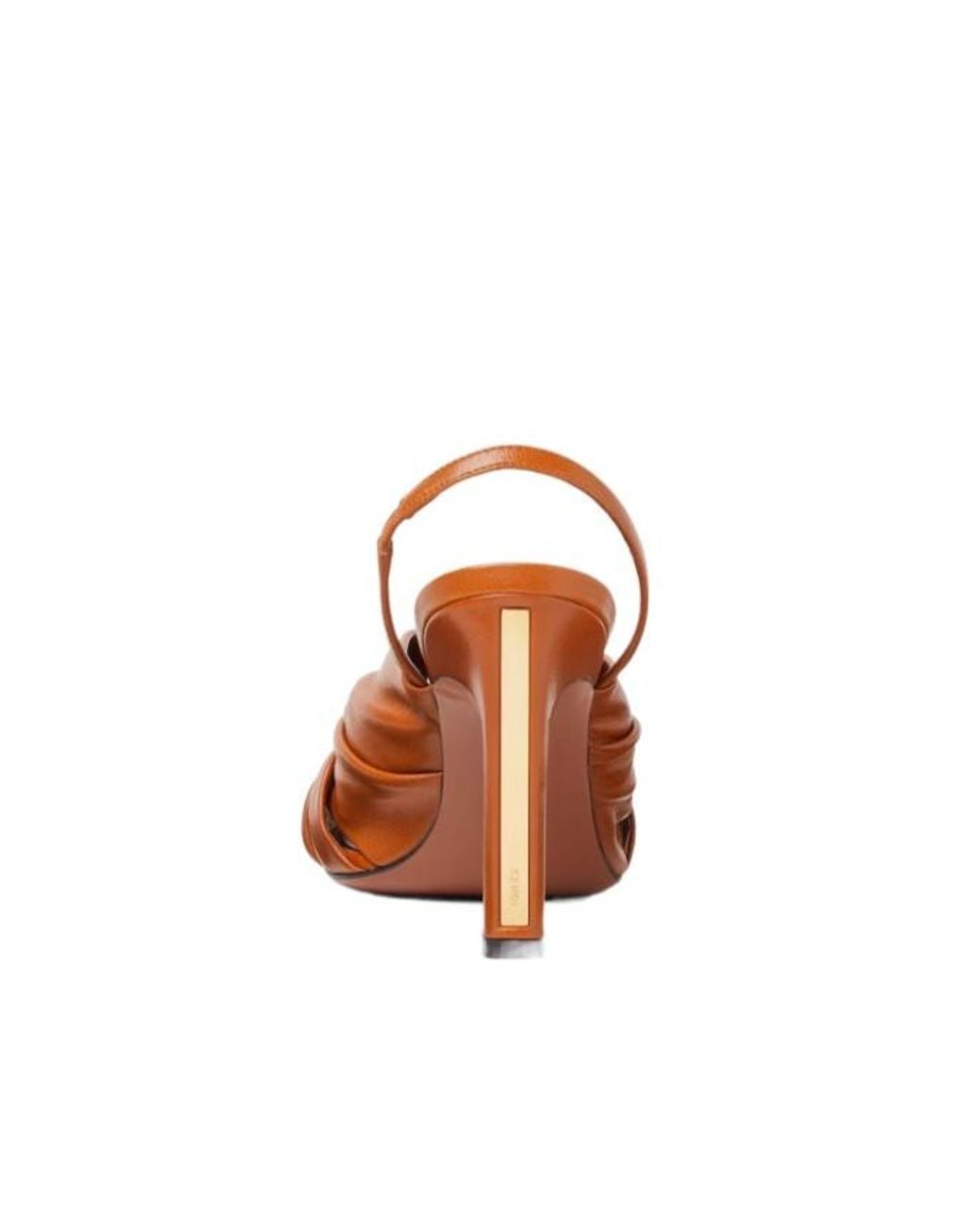 Fendi Brown Arco Gathered Slingback Sandals