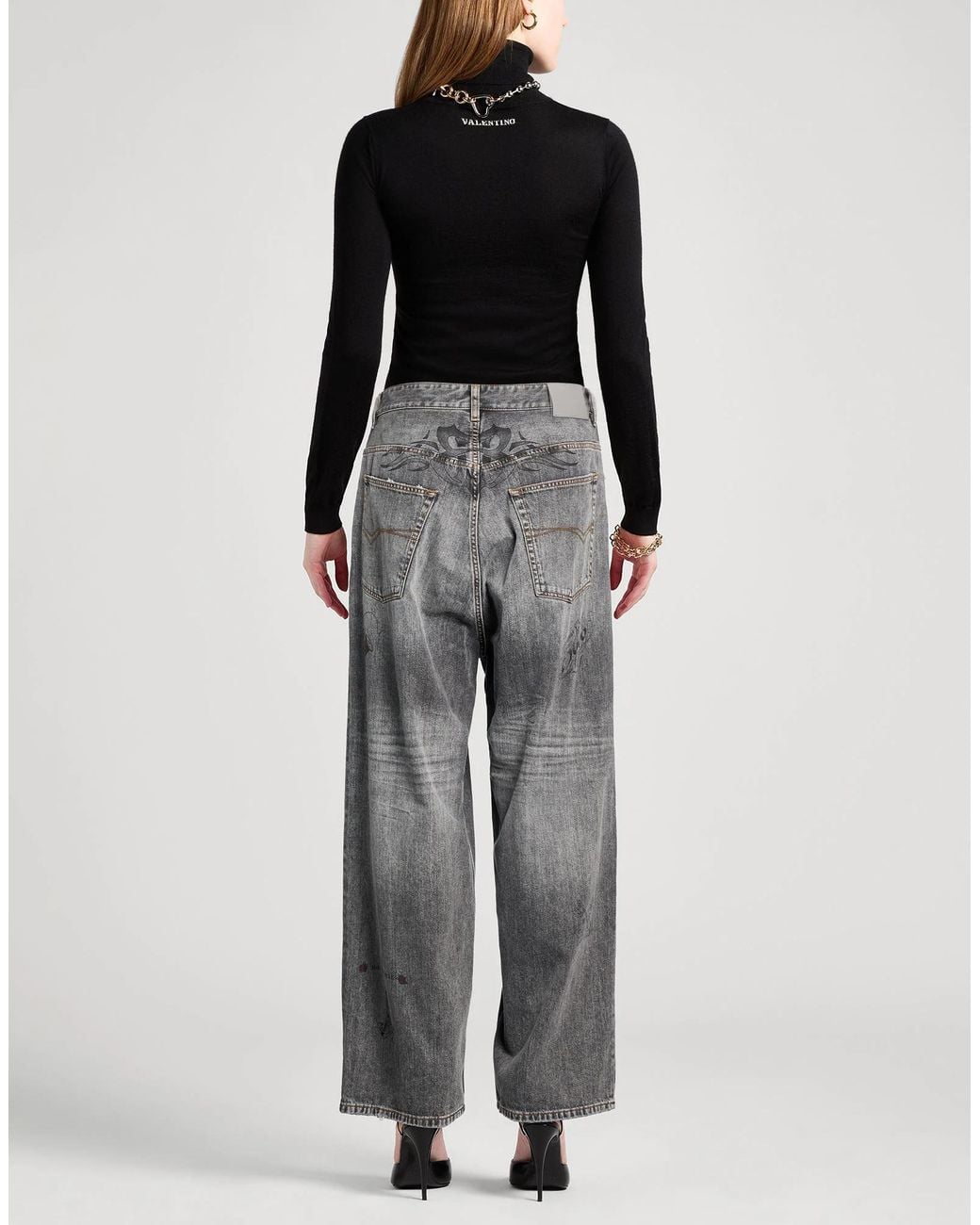 Balenciaga Gray Denim Trousers