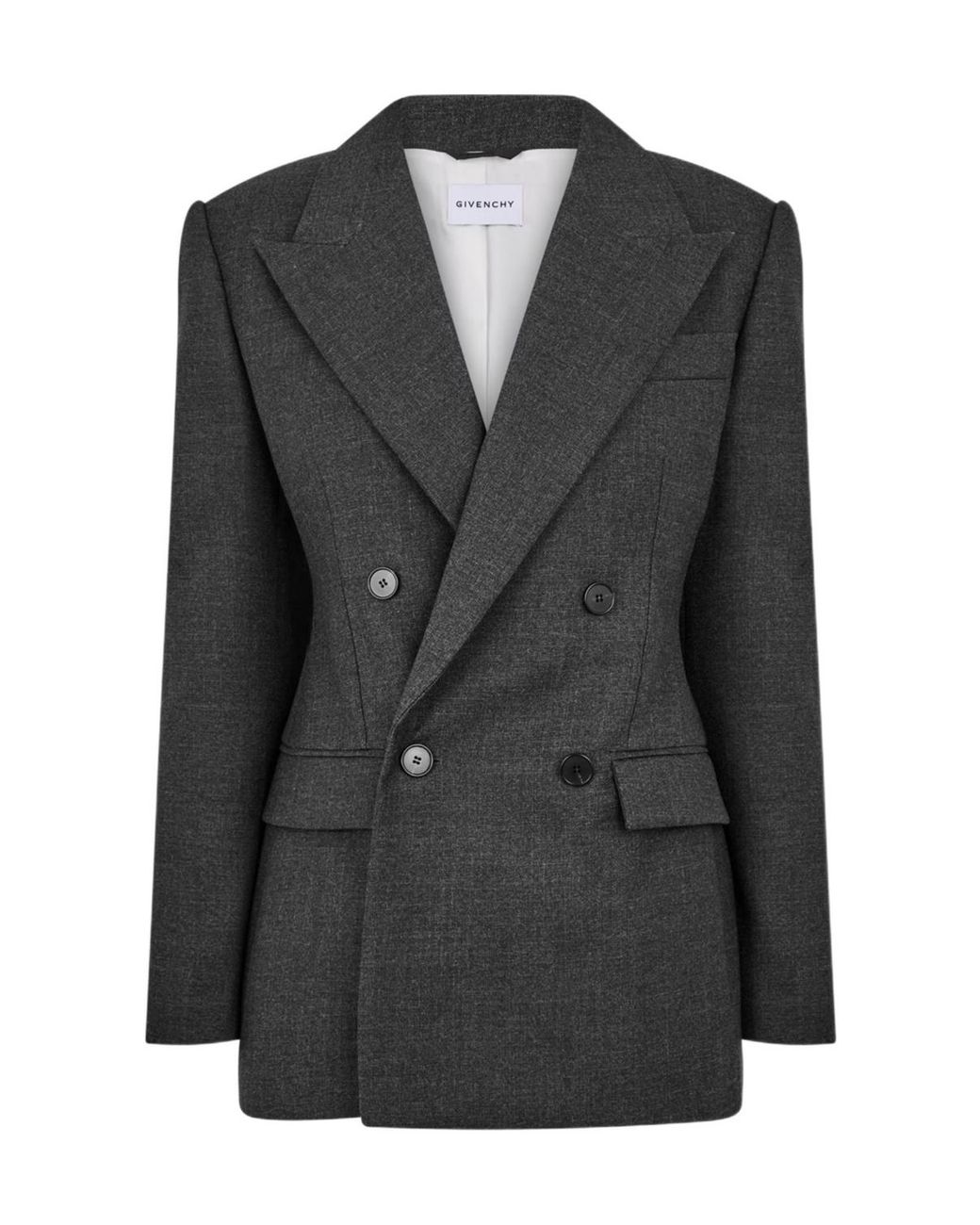 Givenchy Black Double Breasted Wool Long Sleeve Blazer