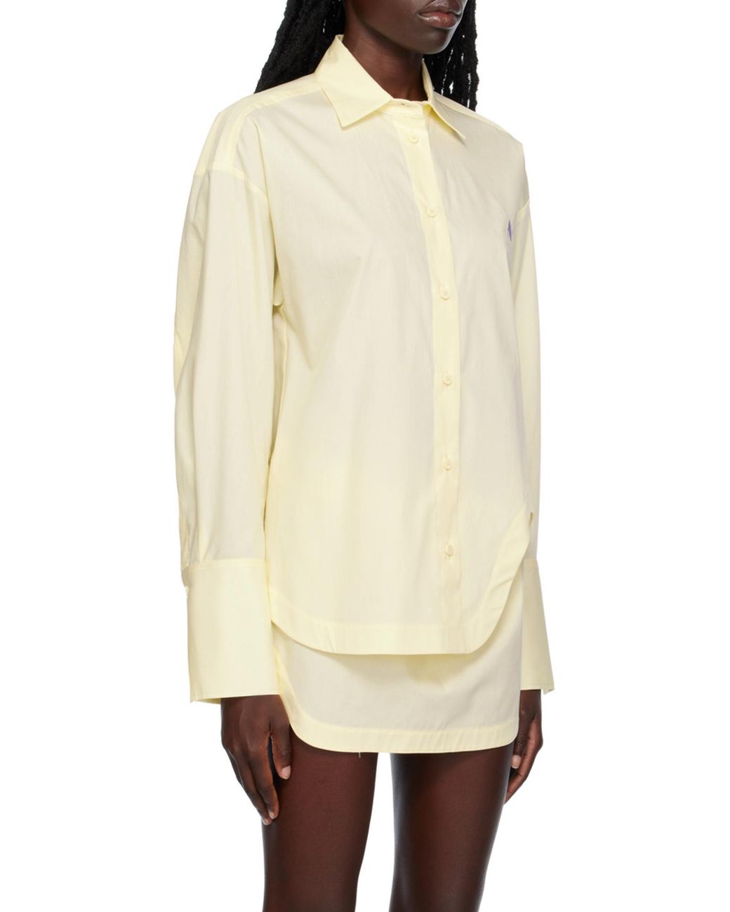 The Attico Yellow The Eliza Logo Embroidered Shirt