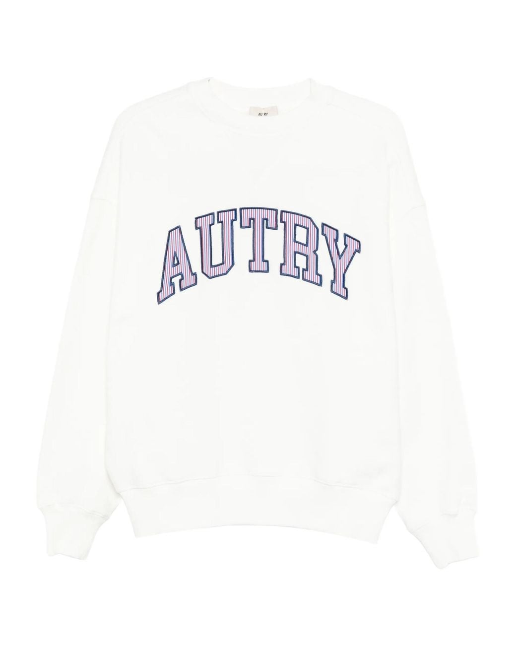 Autry White Logo Embroidered Crewneck Sweatshirt for men