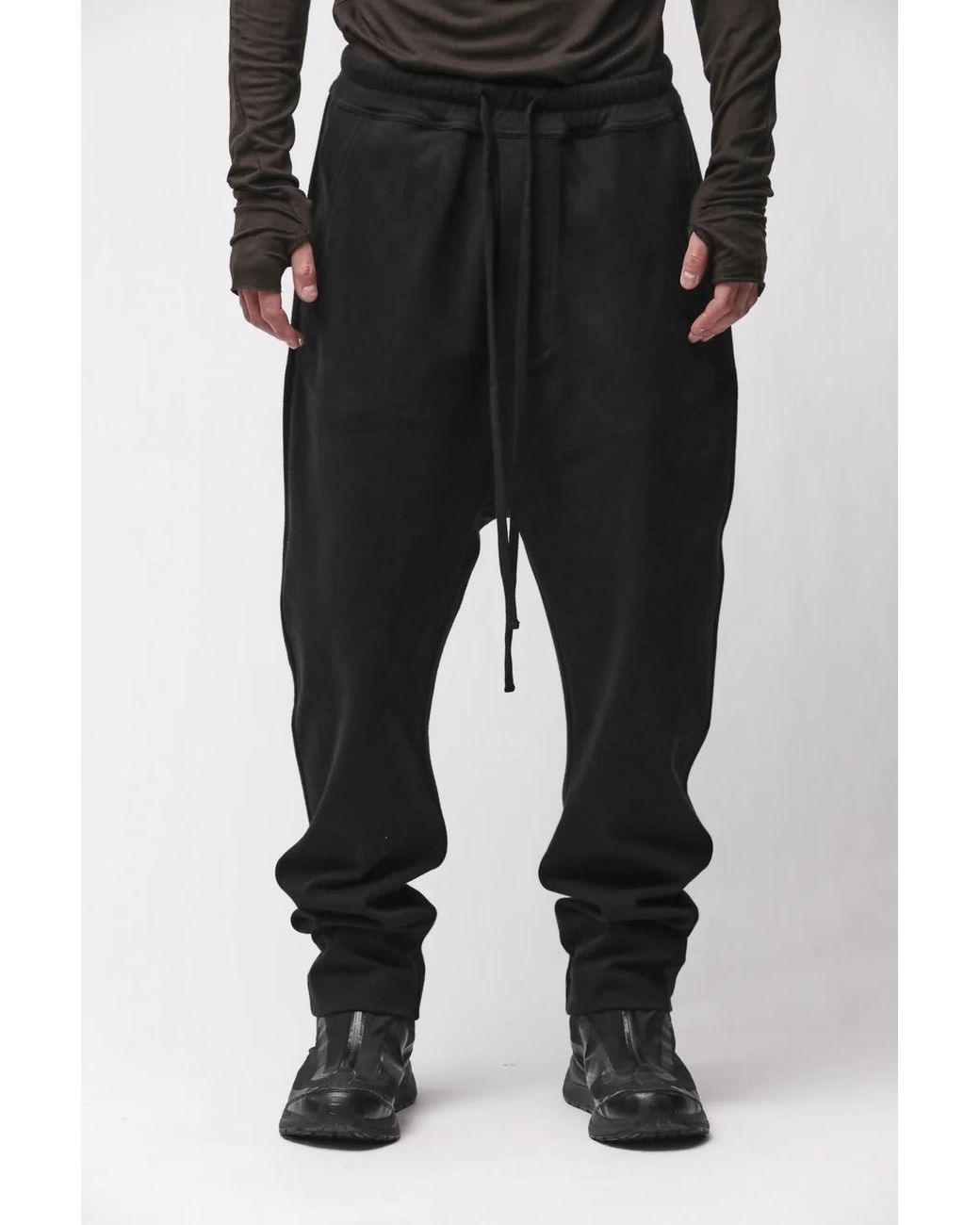 Thom Krom Black Drawstring Cargo Track Pants for men