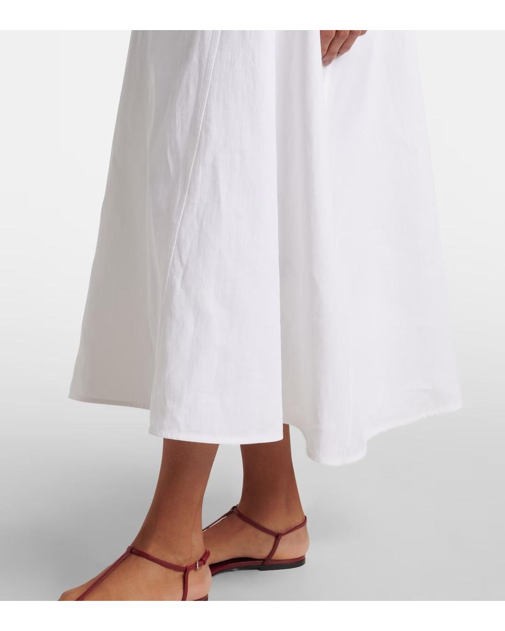 Jil Sander White Linen Midi Dress
