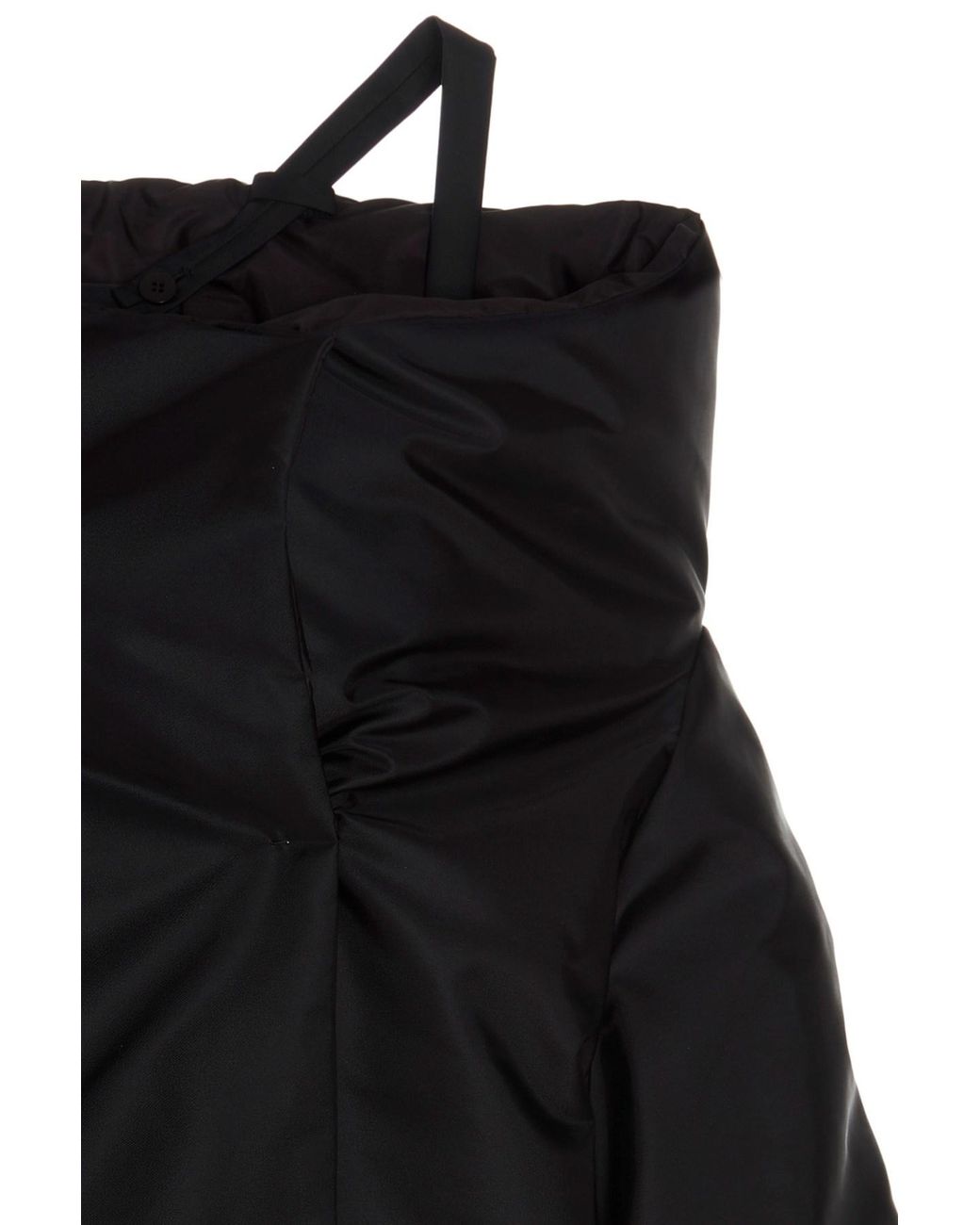 Prada Black Off-Shoulder Padded Re-Nylon Jacket
