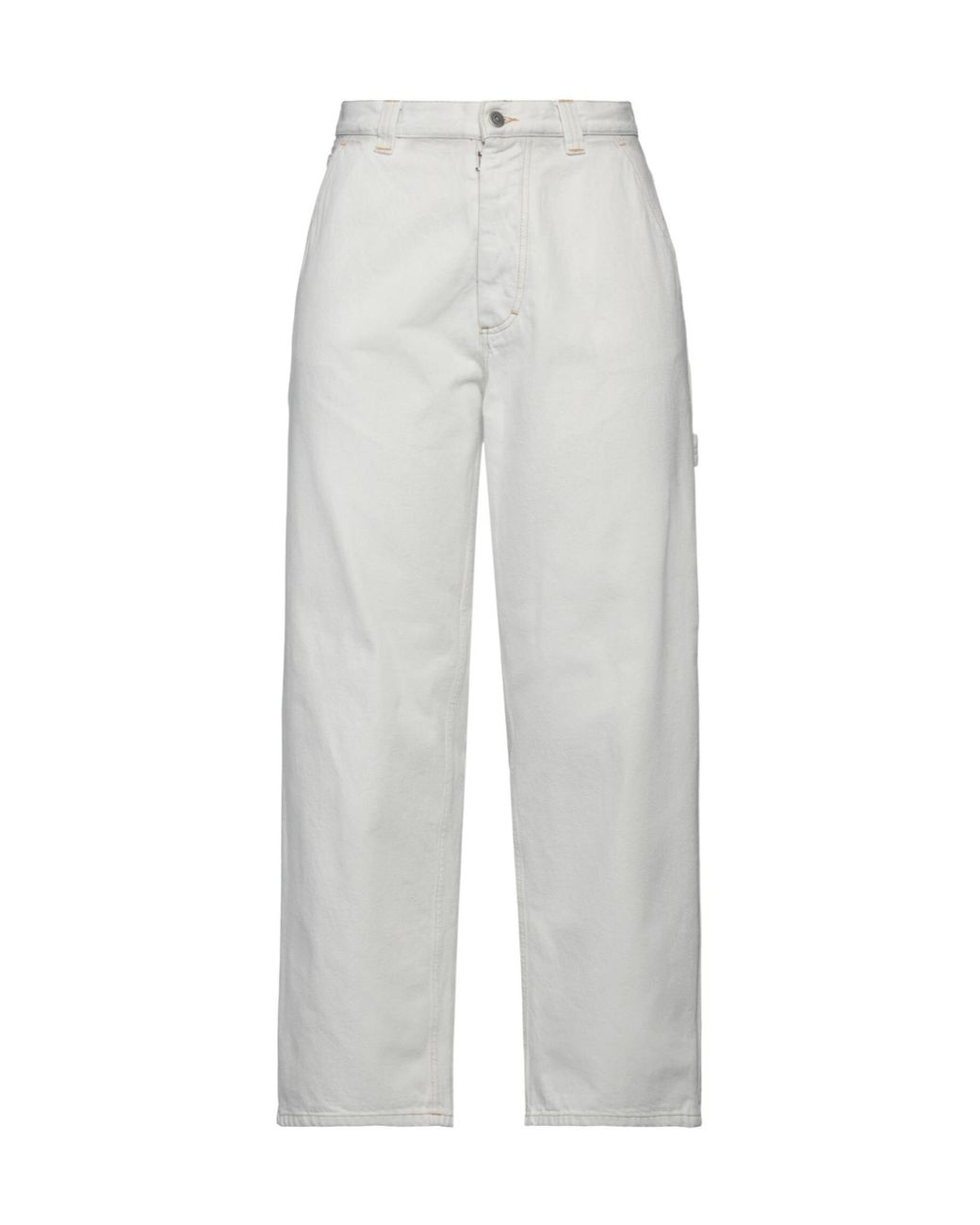 Maison Margiela White Solid Color Casual Pants