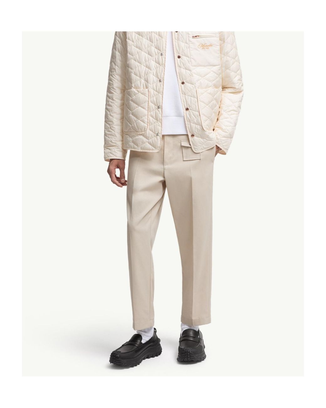 Moncler Natural Tailored Gabardine Pants for men