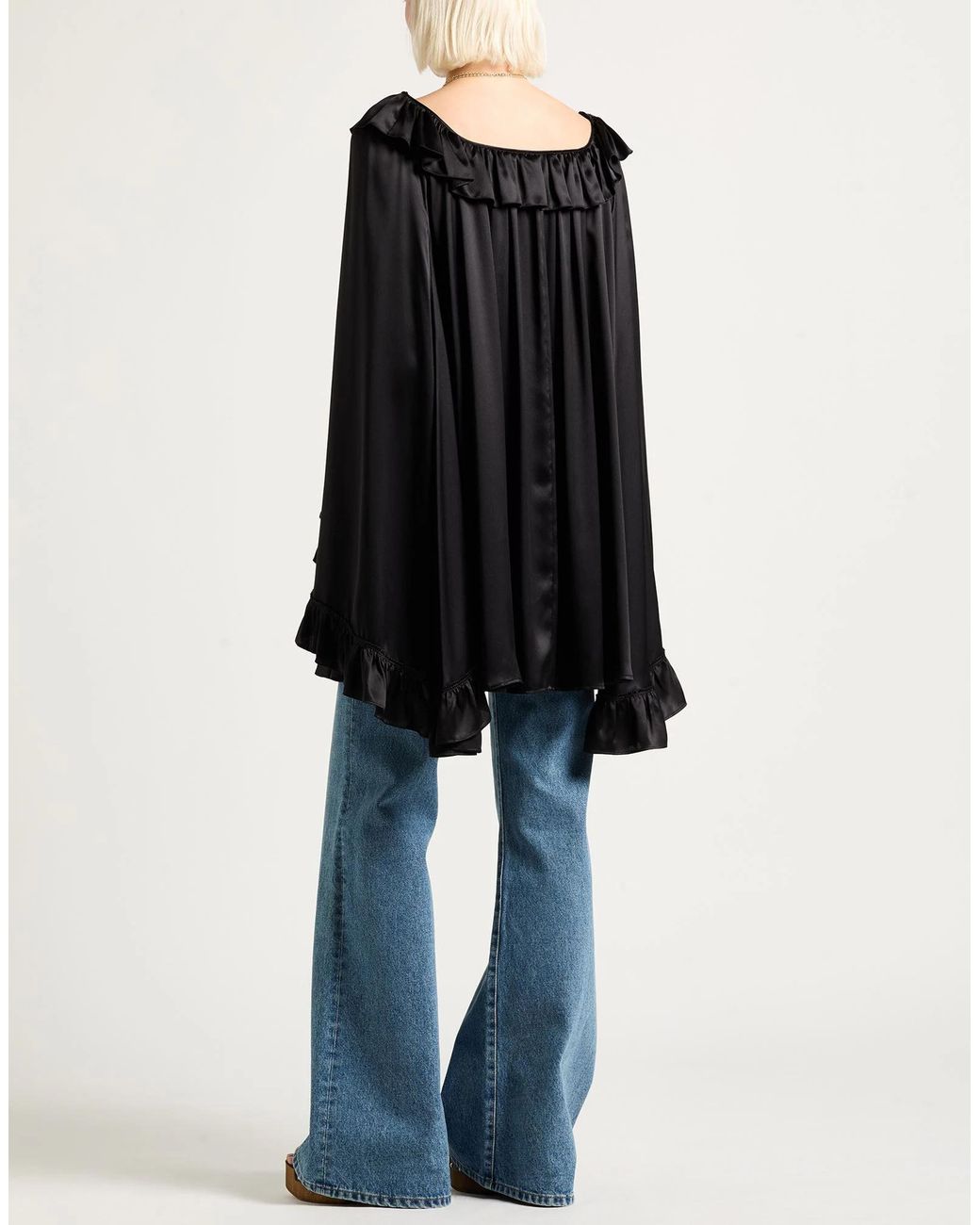 Chloé Black Solid-Color Satin Dress