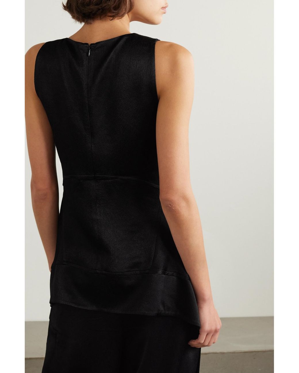 Proenza Schouler Black Liz Satin-Crepe Top