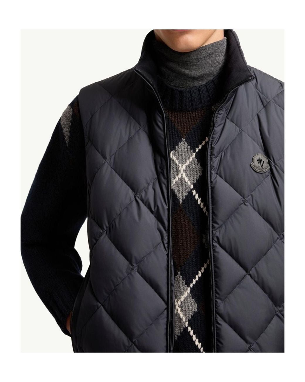 Moncler Gray Chobe Diamond Quilted Down Vest for men