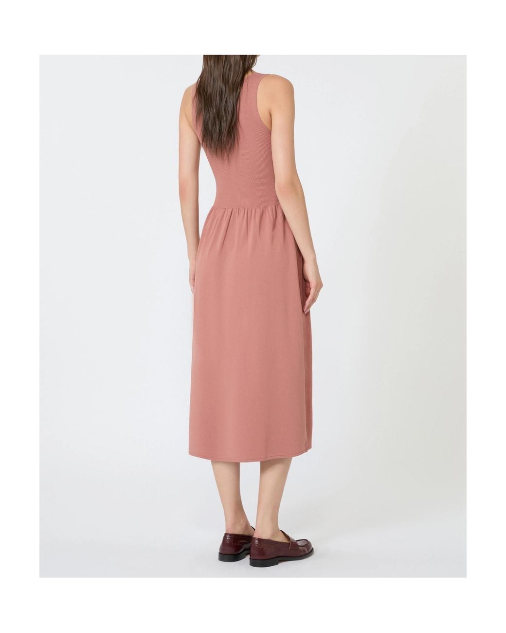 Weekend by Maxmara Pink Long Viscose Yarn Dress