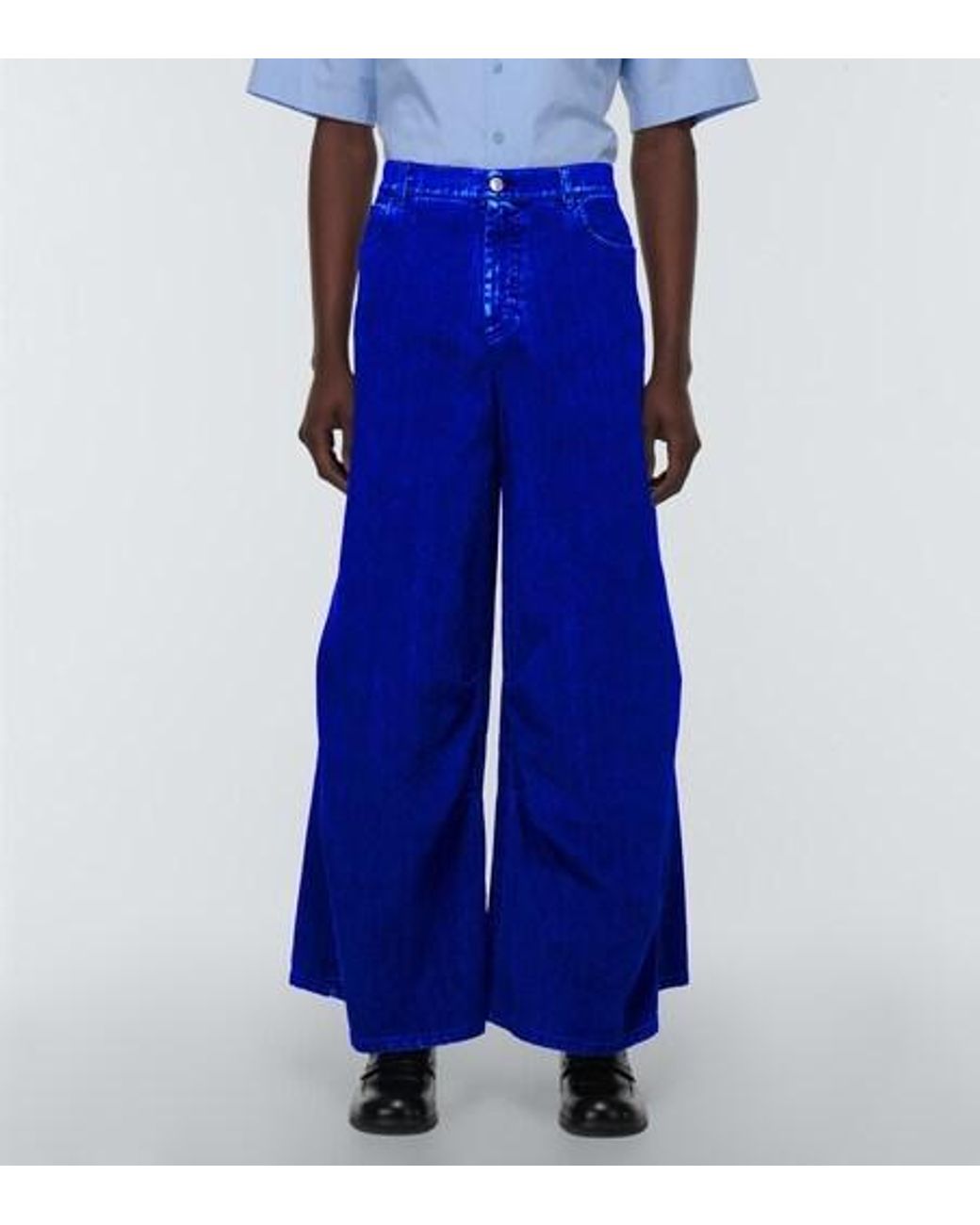 Marni Blue Mid-Rise Barrel-Leg Jeans for men