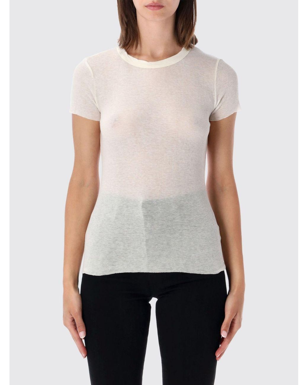 James Perse Brown Ribbed Slim T-Shirt