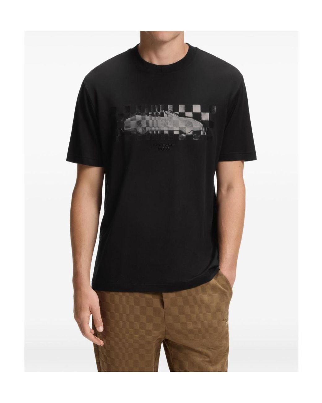 Boss Black X Porsche T-Shirt With Glossy Artwork for men