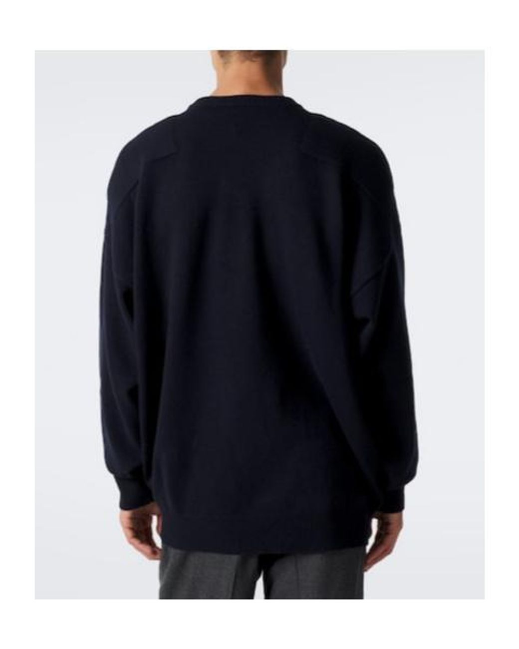 Jil Sander Blue Minimalist Wool-Blend Knit Top for men
