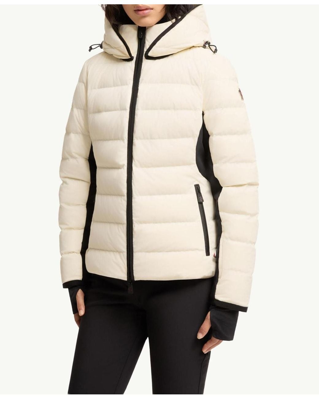 Moncler Natural Lamouras Hooded Down Ski Jacket