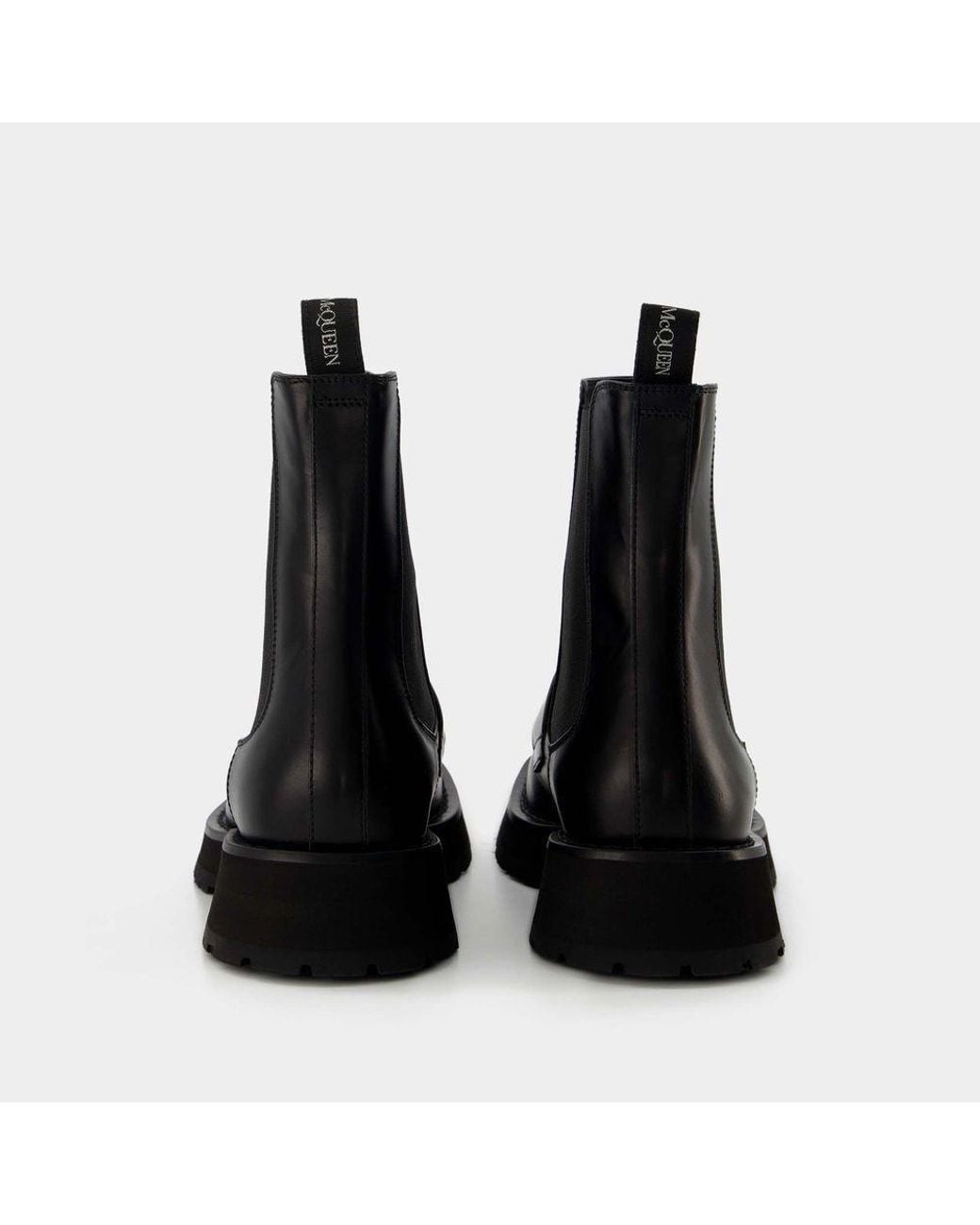 McQueen Black Chelsea Boots for men
