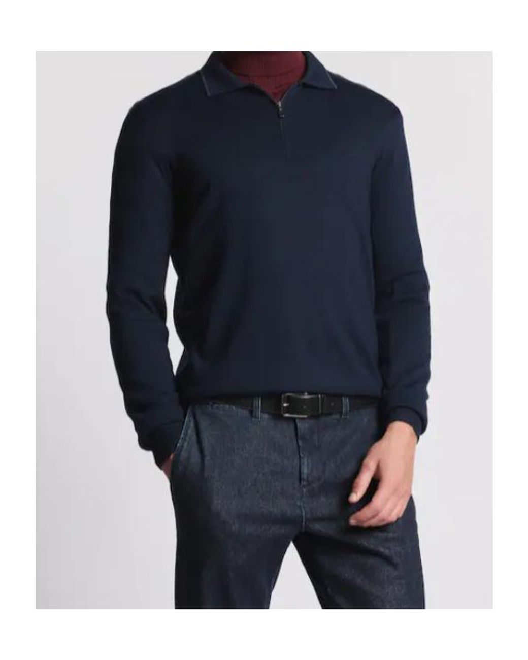 Fay Blue Polo Neck Sweater for men