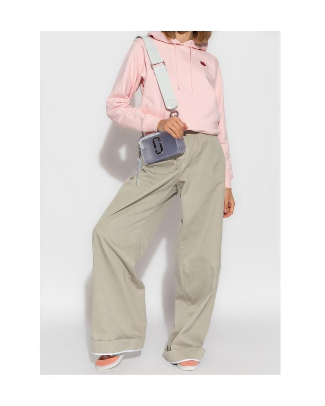 KENZO Pink Logo Patch Drawstring Hoodie