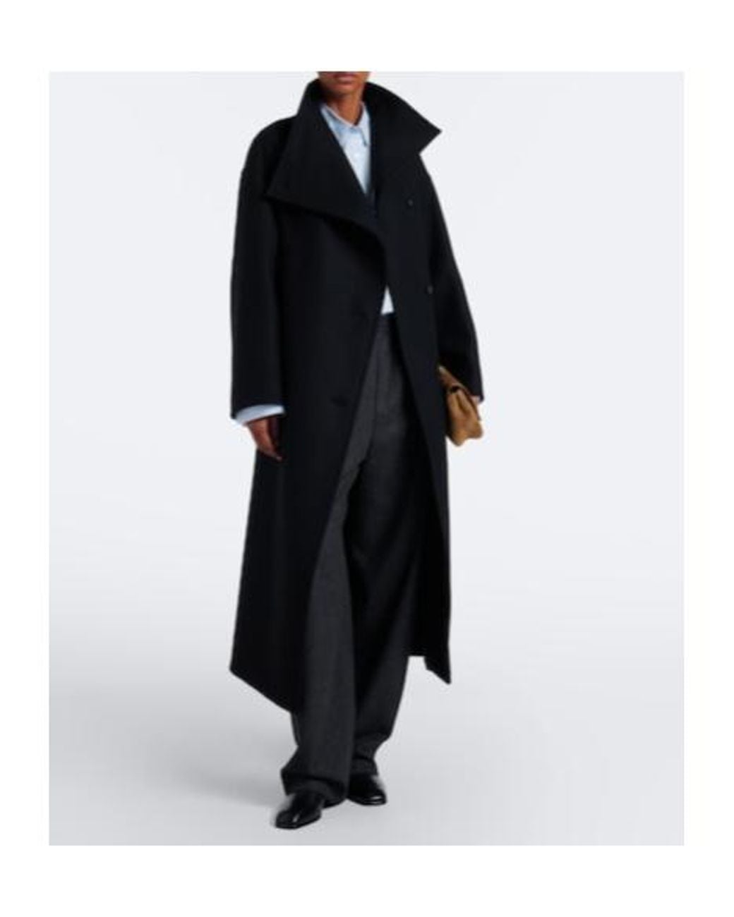 Joseph Black Fiore Wool-Blend Wrap Coat