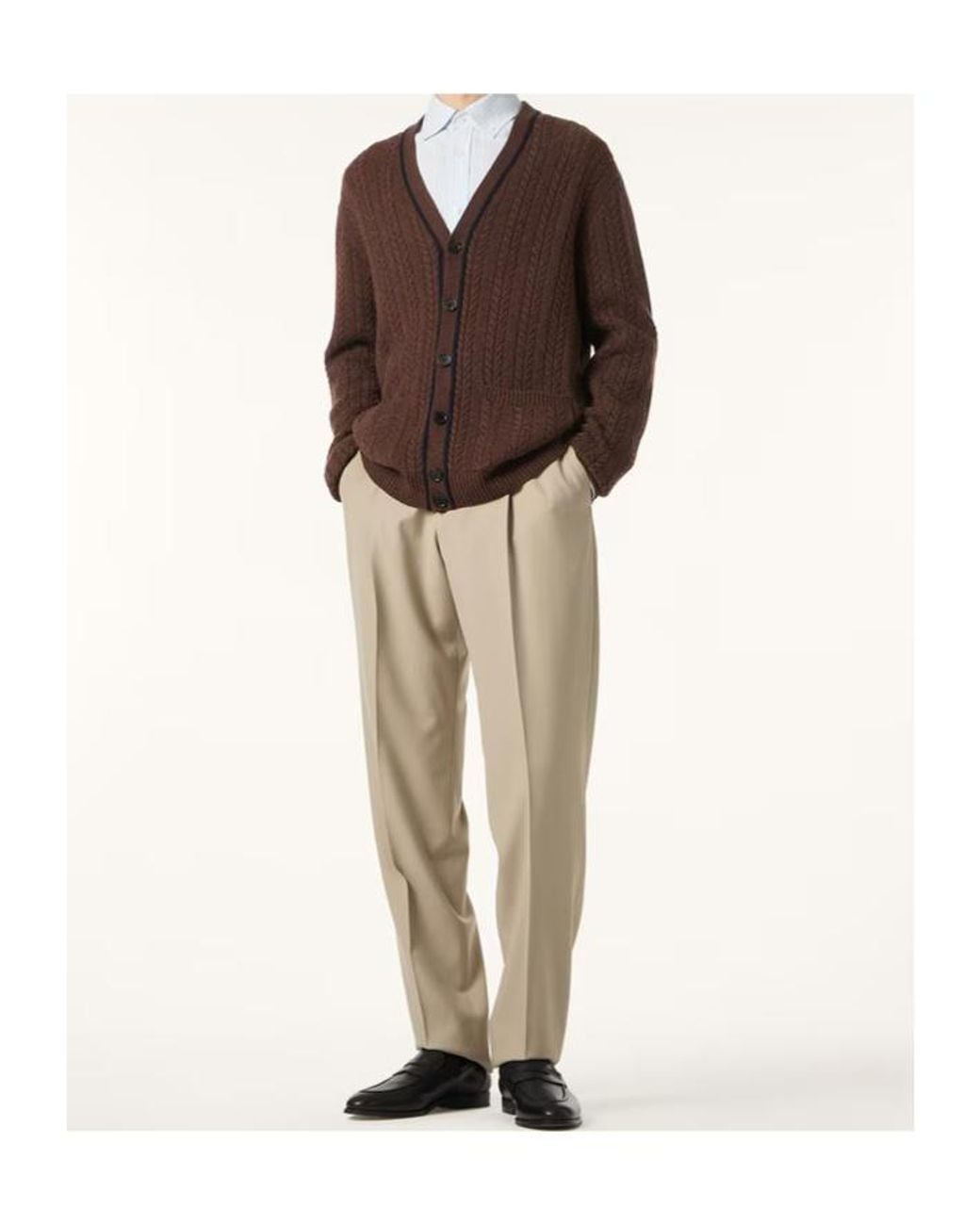 Loro Piana Brown Cypress Cardigan for men