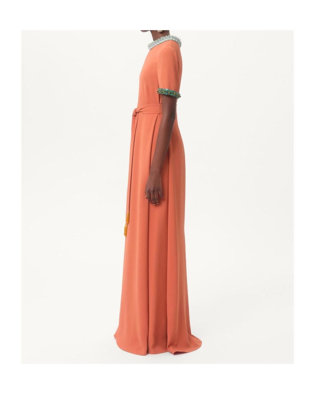 Valentino Orange Short Sleeve Dress