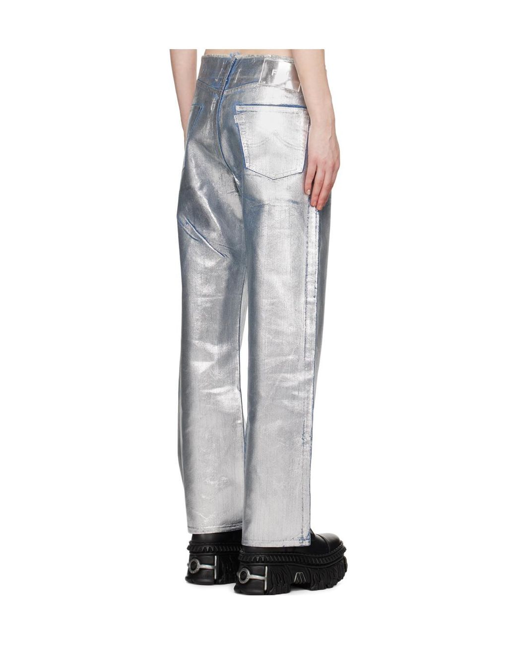 Doublet White Coated Belt Loop Jeans