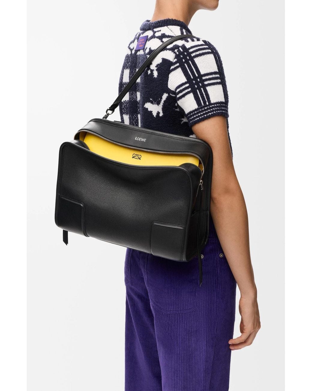 Loewe Black Amazona 180 Lazy Dog Tote Bag