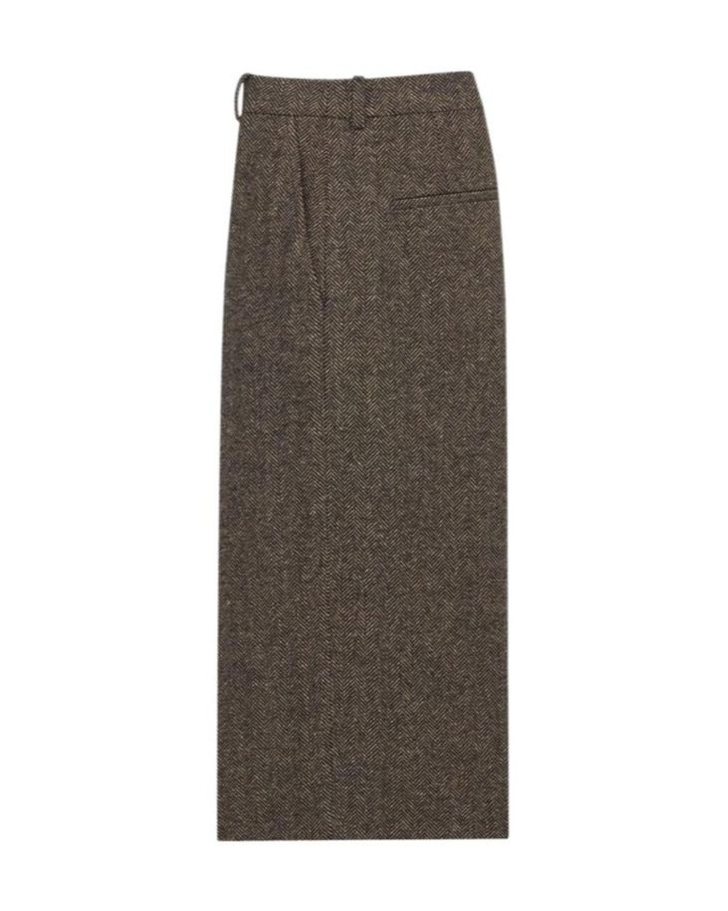 Saint Laurent Gray Mid-Rise Tailored Culottes