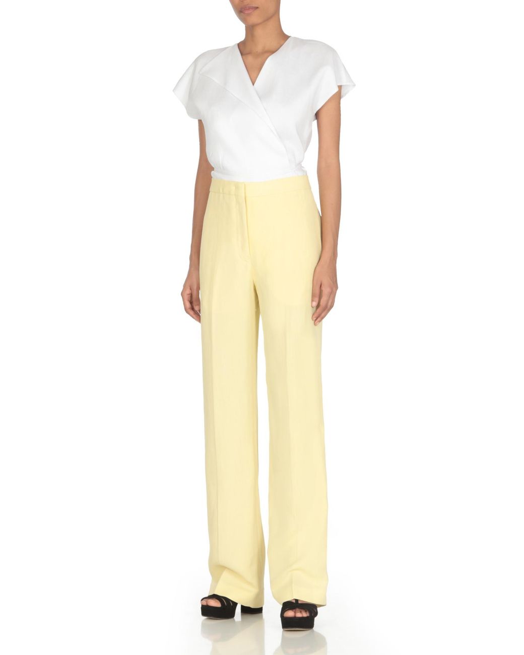 Fabiana Filippi Yellow High Waist Straight-Leg Trousers