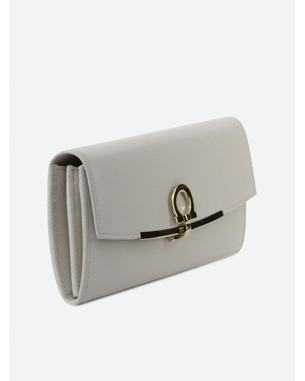 Ferragamo Gray Gancini Continental Wallet