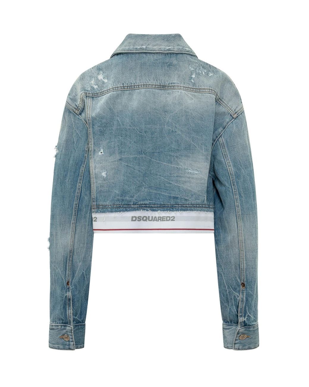 DSquared² Blue Mini Short Jacket With Buttoned Pockets