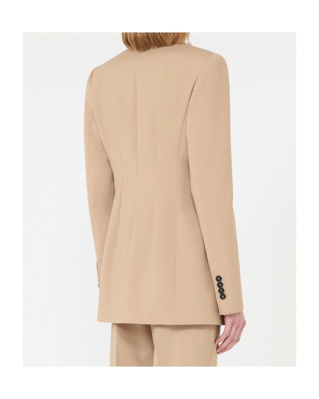 Sportmax Double-Breasted Natural Stretch Wool Blazer