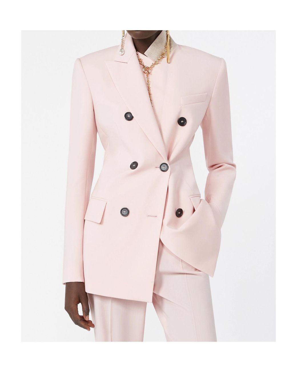 Sportmax Pink Adamo Double-Breasted Blazer
