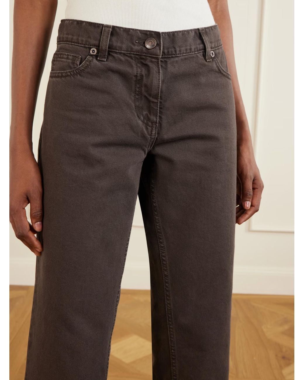 Magda Butrym Brown Mid-Rise Straight-Leg Jeans