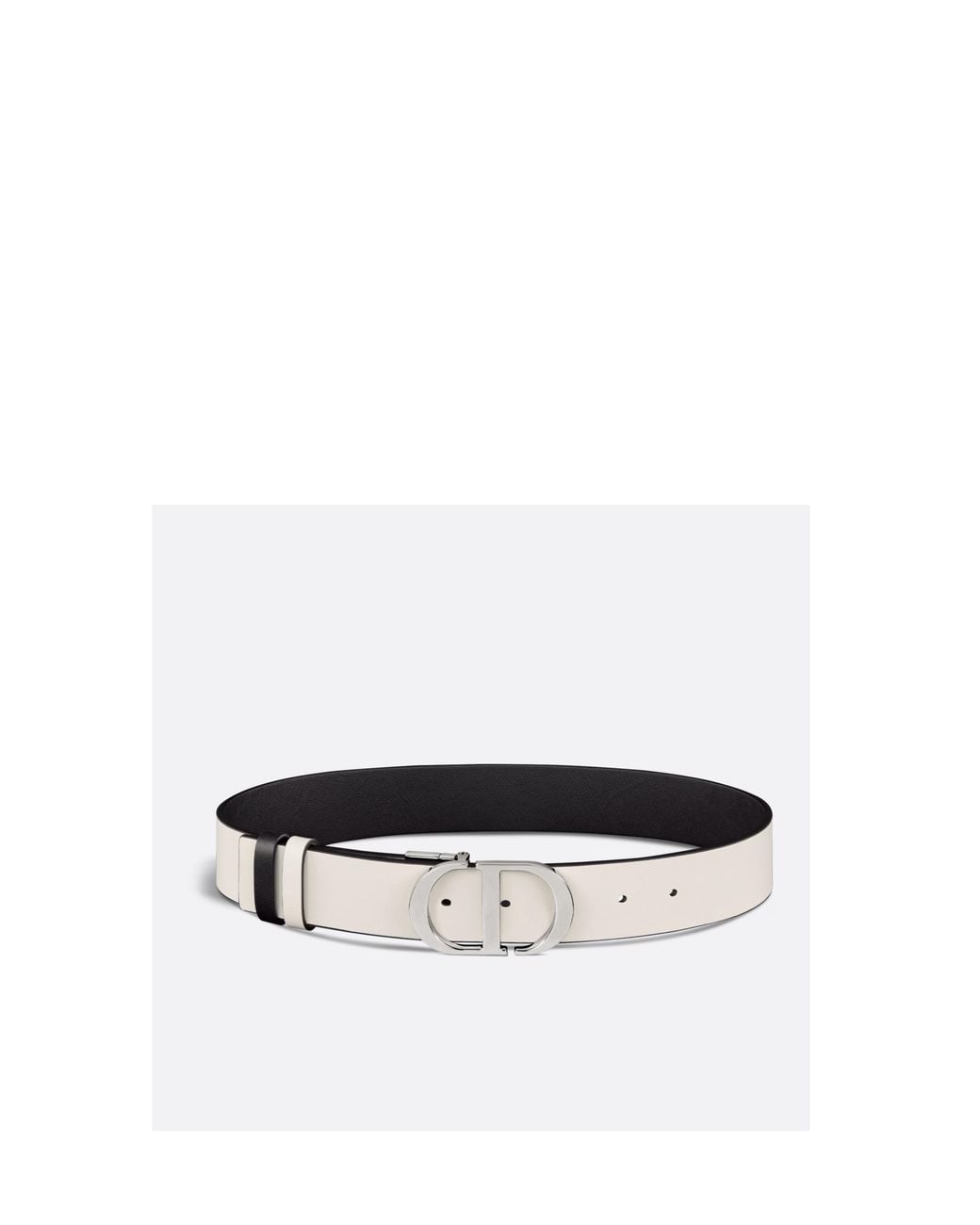 Dior White 30Montaigne Reversible Belt