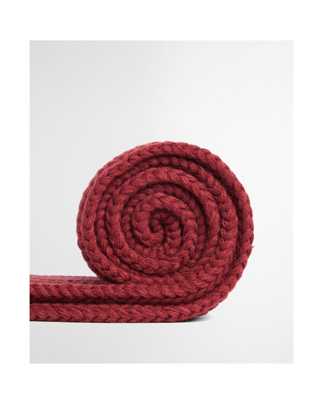 Barbour Red Knitted Beanie And Scarf Set