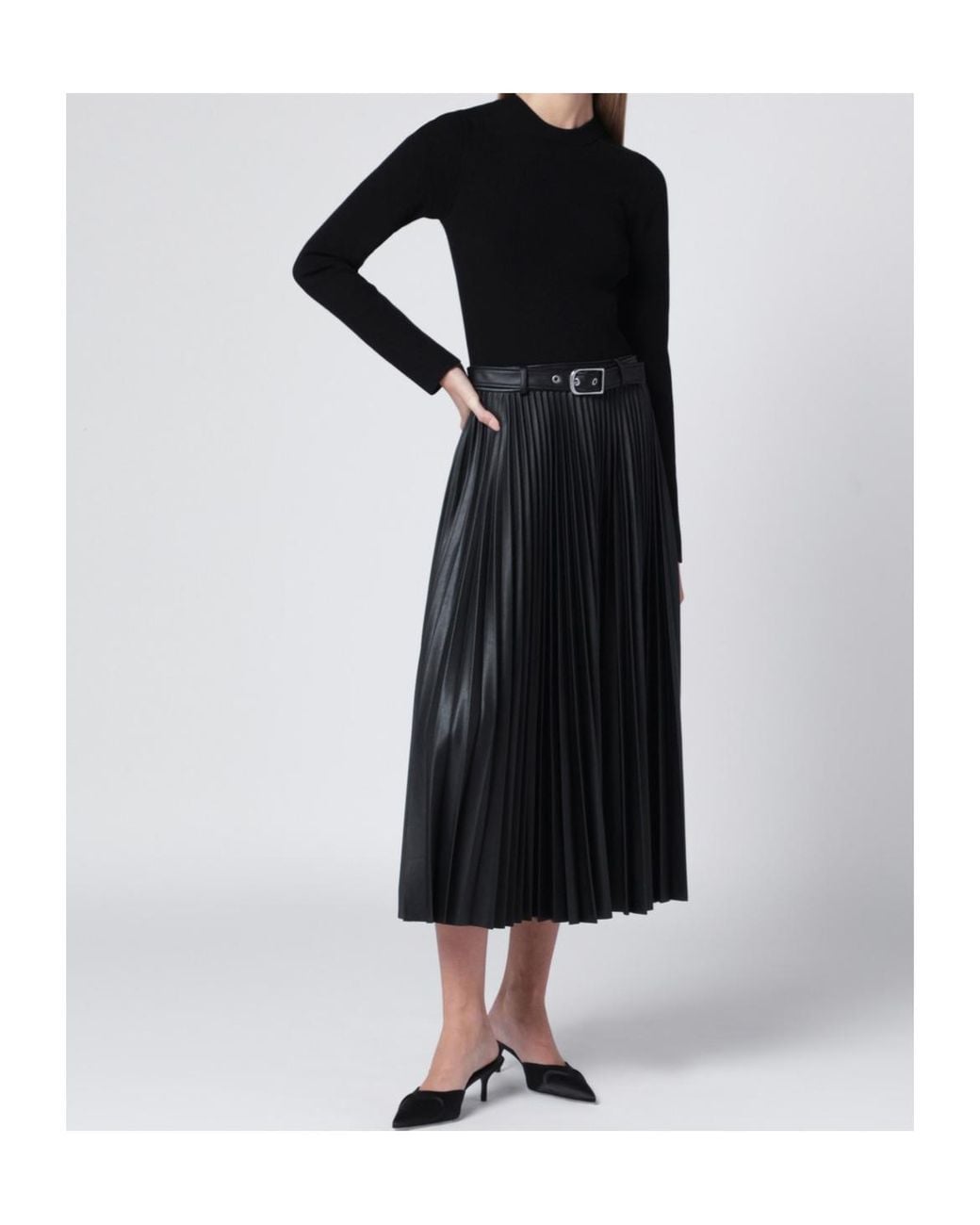 Jonathan Simkhai Black Pleated Midi Dress