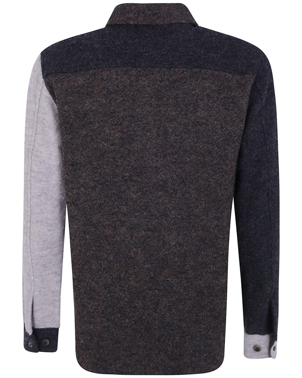 Les Deux Brown Colour-Block Wool Overshirt for men