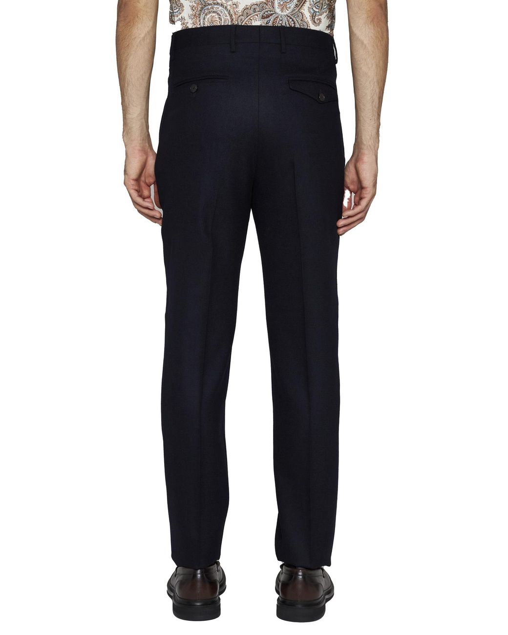 Etro Blue Box-Pleated Tailored Chinos for men