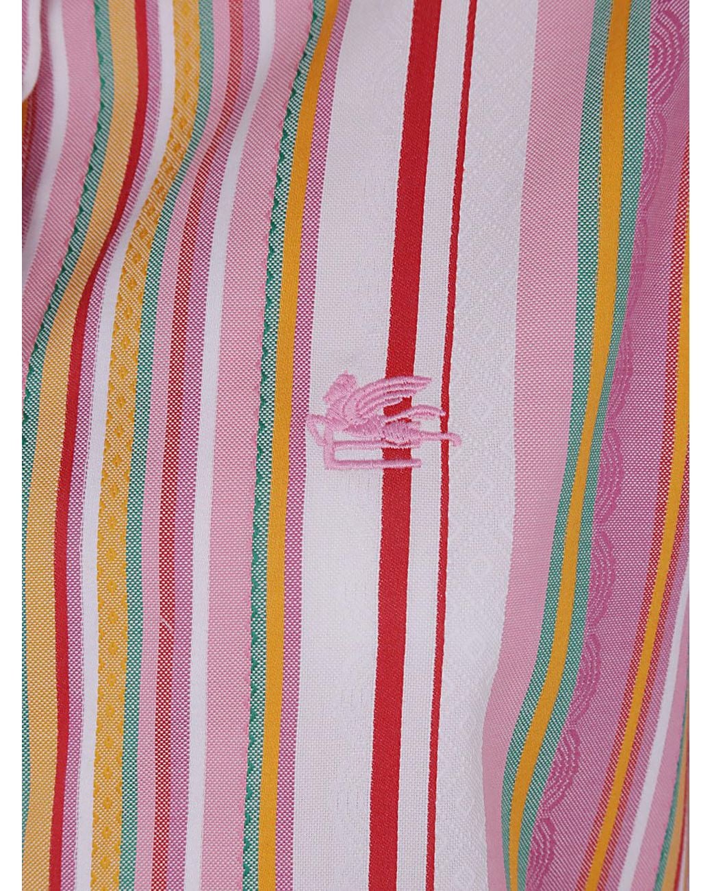 Etro Pink Striped Button-Up Shirt