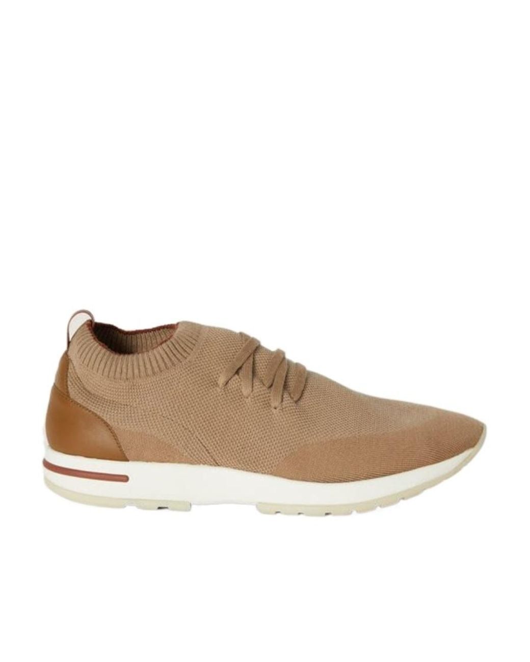 Loro Piana Brown 360 Lp Flexy Walk Knitted Leather Sneakers for men